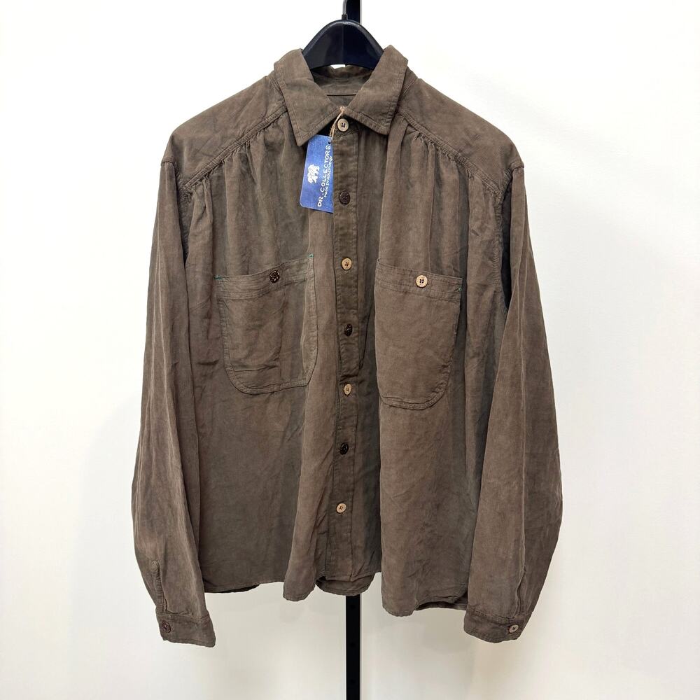 Dr. Collector's Picasso Grey Volcano Baby Corduroy Shirt M NEW Cotton Shacket
